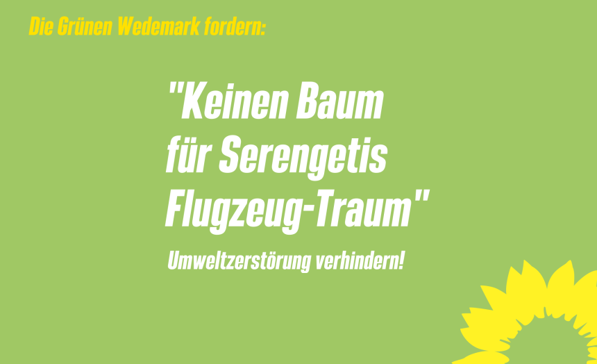 Keinen Baum für Serengetis Flugzeug-Traum